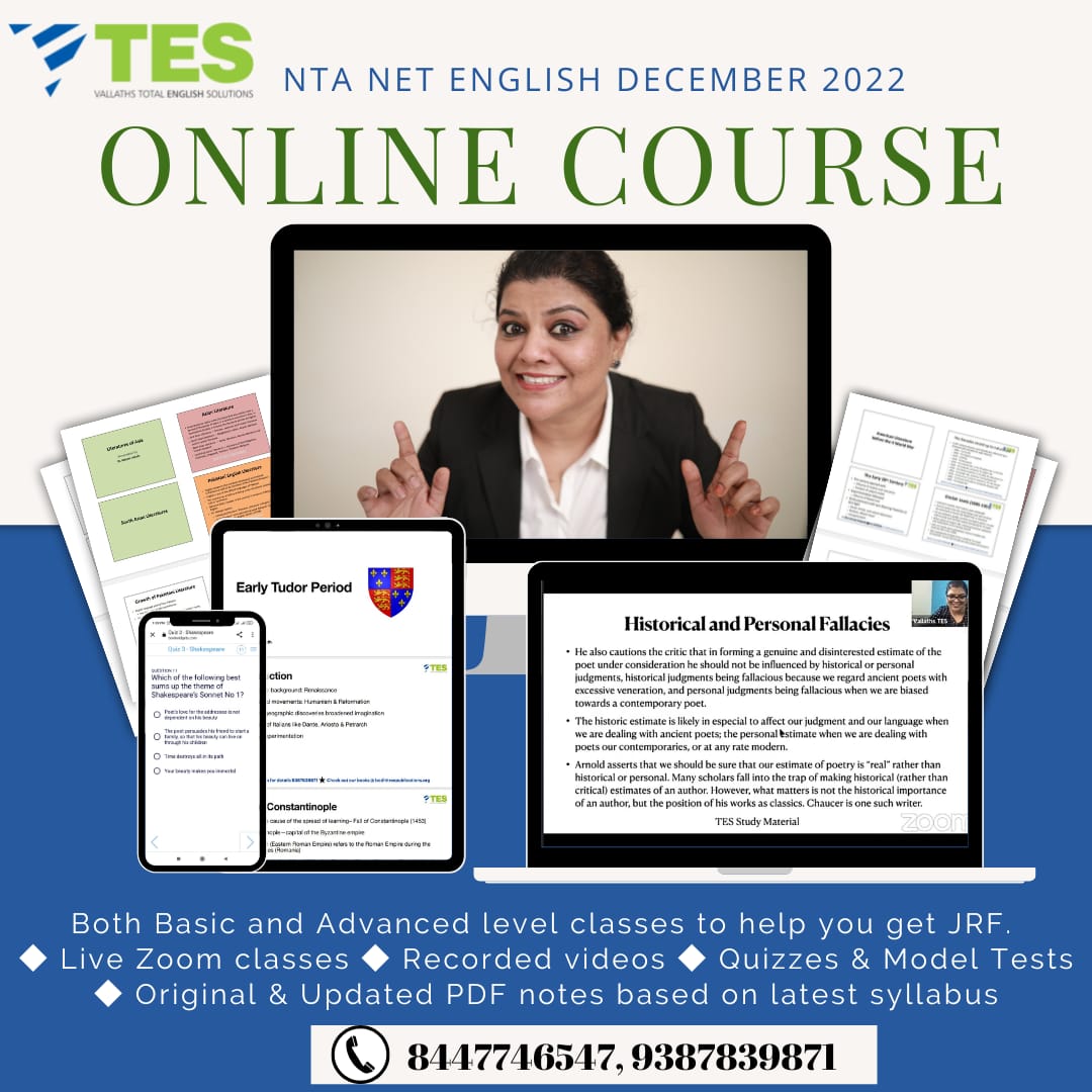 NTA NET ENGLISH ONLINE CERTIFICATE COURSE DECEMBER 2022