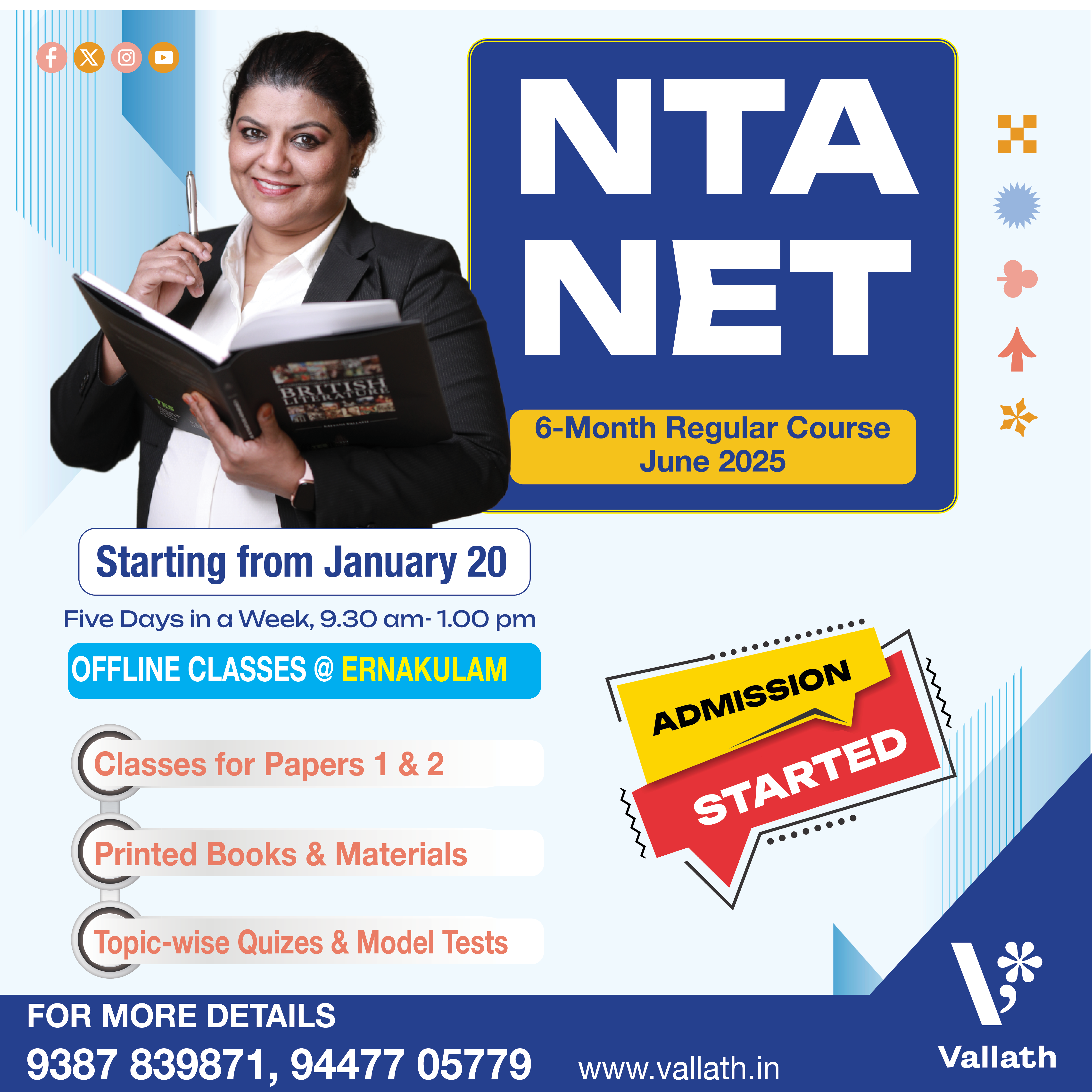 NTA NET 6-MONTH PLATINUM REGULAR COURSE JUNE 2025 @ ERNAKULAM