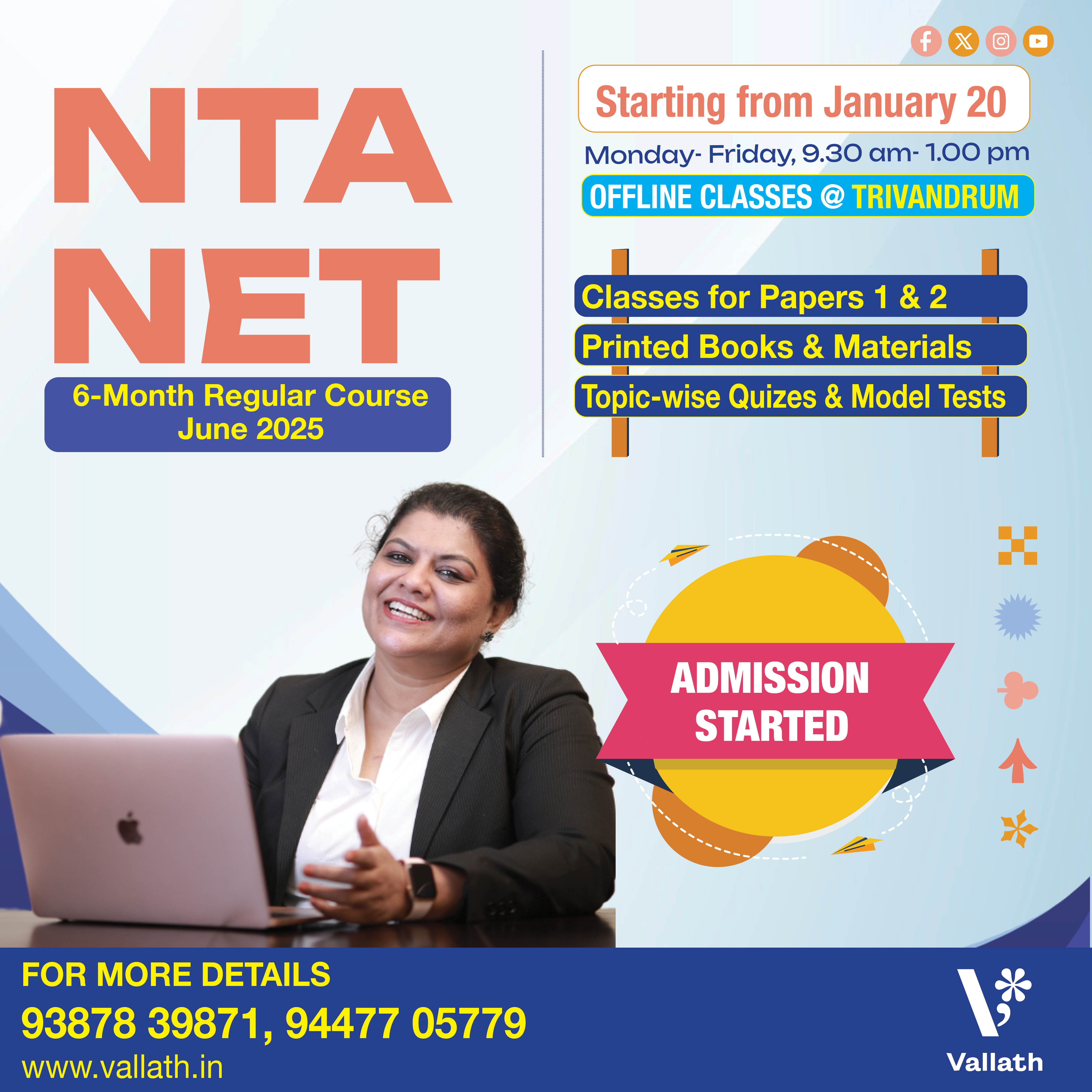 NTA NET 6-MONTH COMPREHENSIVE REGULAR COURSE JUNE 2025 @ TRIVANDRUM