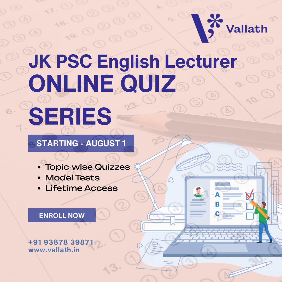 JK PSC English Lecturer Quiz Series